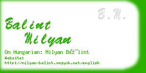 balint milyan business card